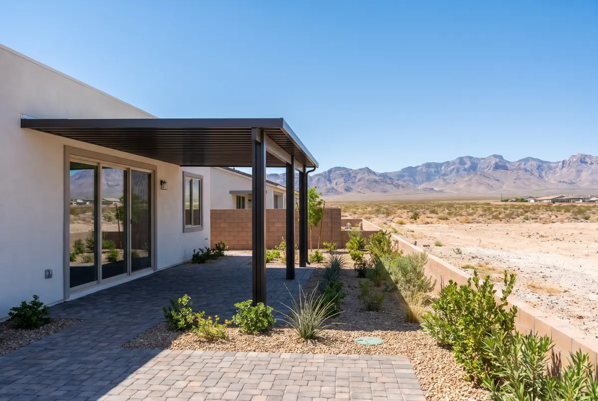 Custom patio cover on a backyard in North Las Vegas, Las Vegas valley
